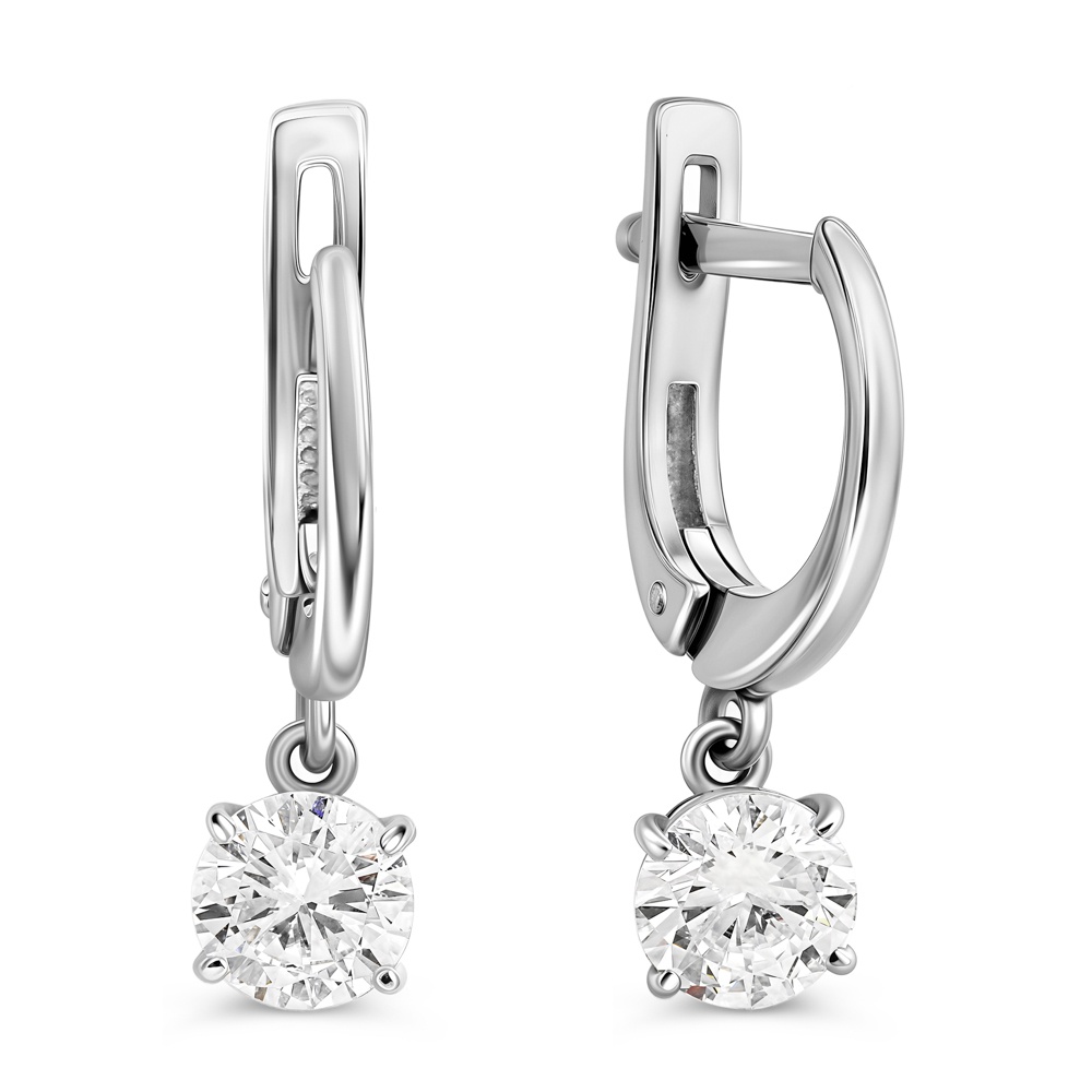 

Серьги подвески из серебра 585Gold 702012477, фианит, 702012477