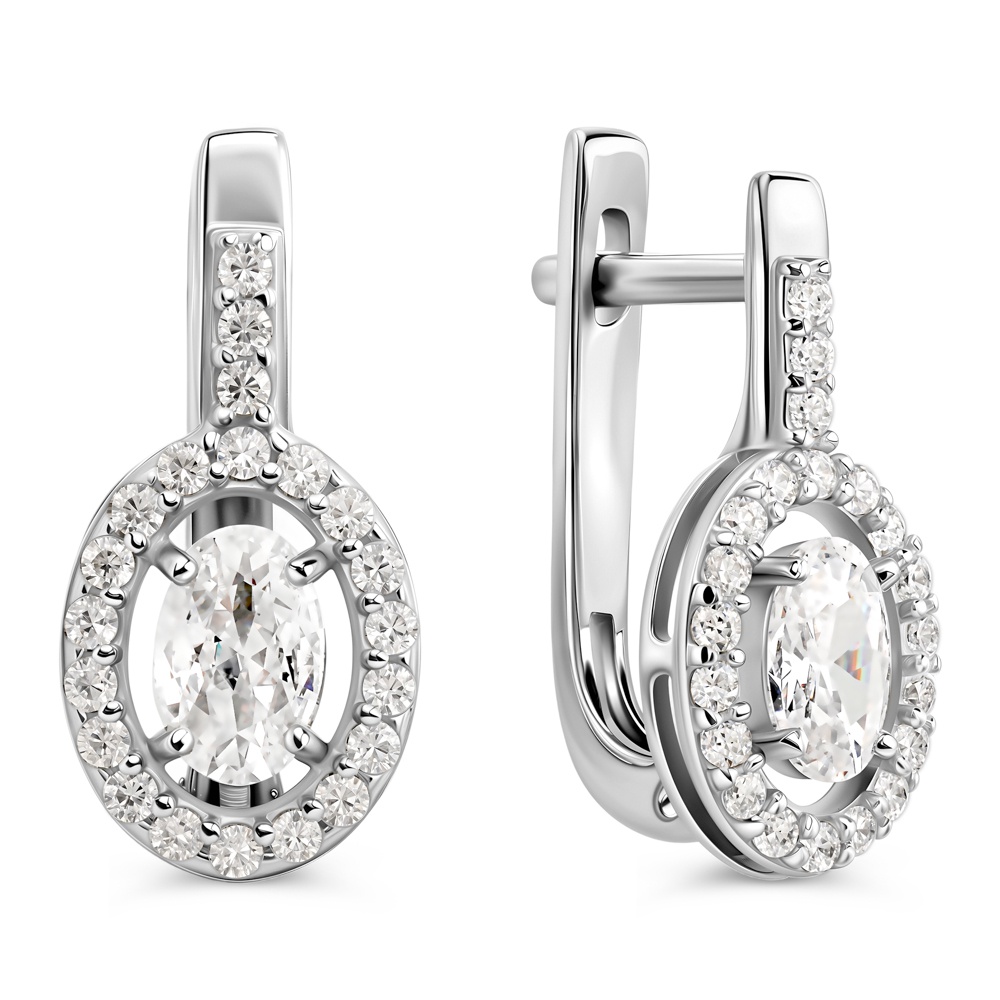 

Серьги из серебра 585Gold 702012360, фианит, 702012360