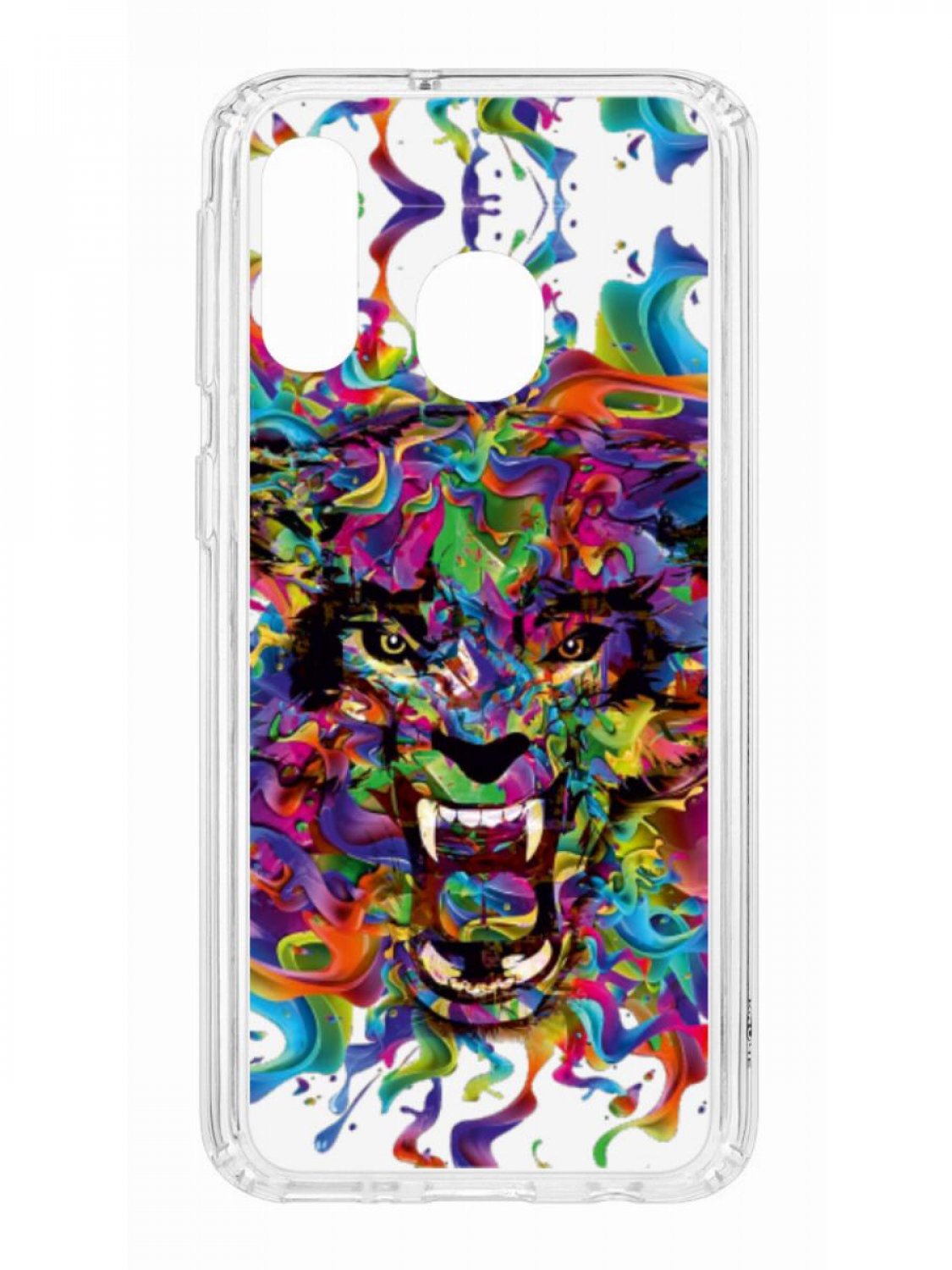 фото Противоударный чехол для samsung galaxy a40 2019 kruche print colored beast прозрачный кruче