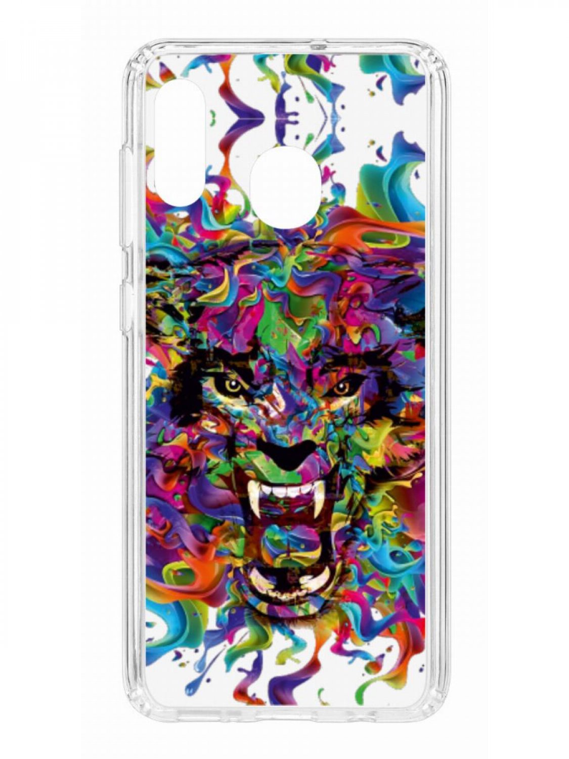 фото Противоударный чехол для samsung galaxy a20 2019 kruche print colored beast прозрачный кruче