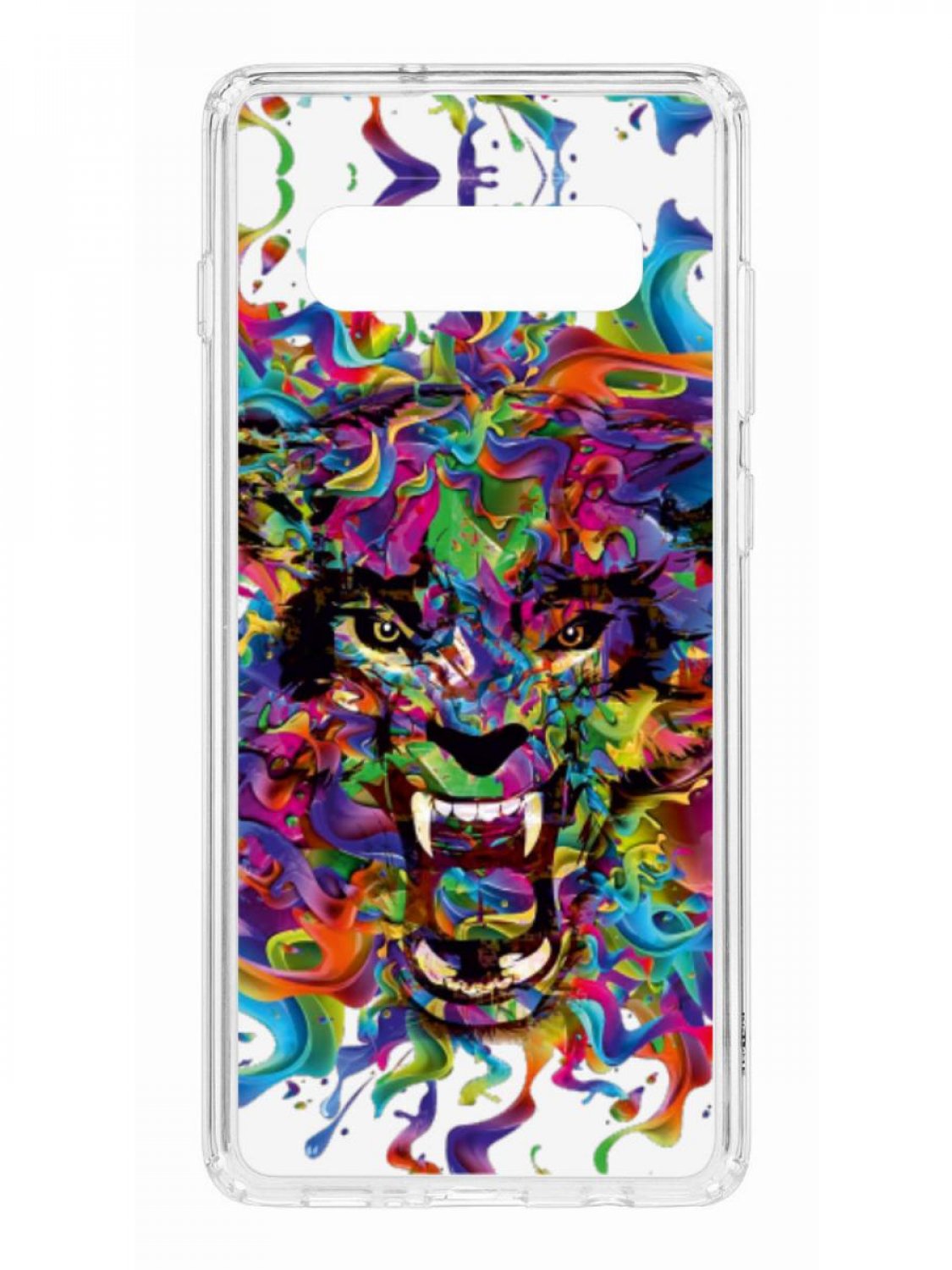 фото Противоударный чехол для samsung galaxy s10+ kruche print colored beast прозрачный кruче