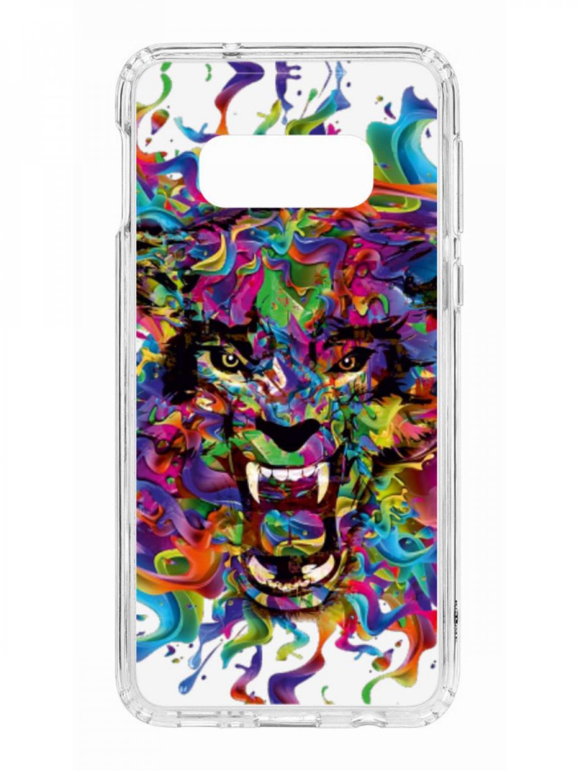 фото Противоударный чехол для samsung galaxy s10e kruche print colored beast прозрачный кruче