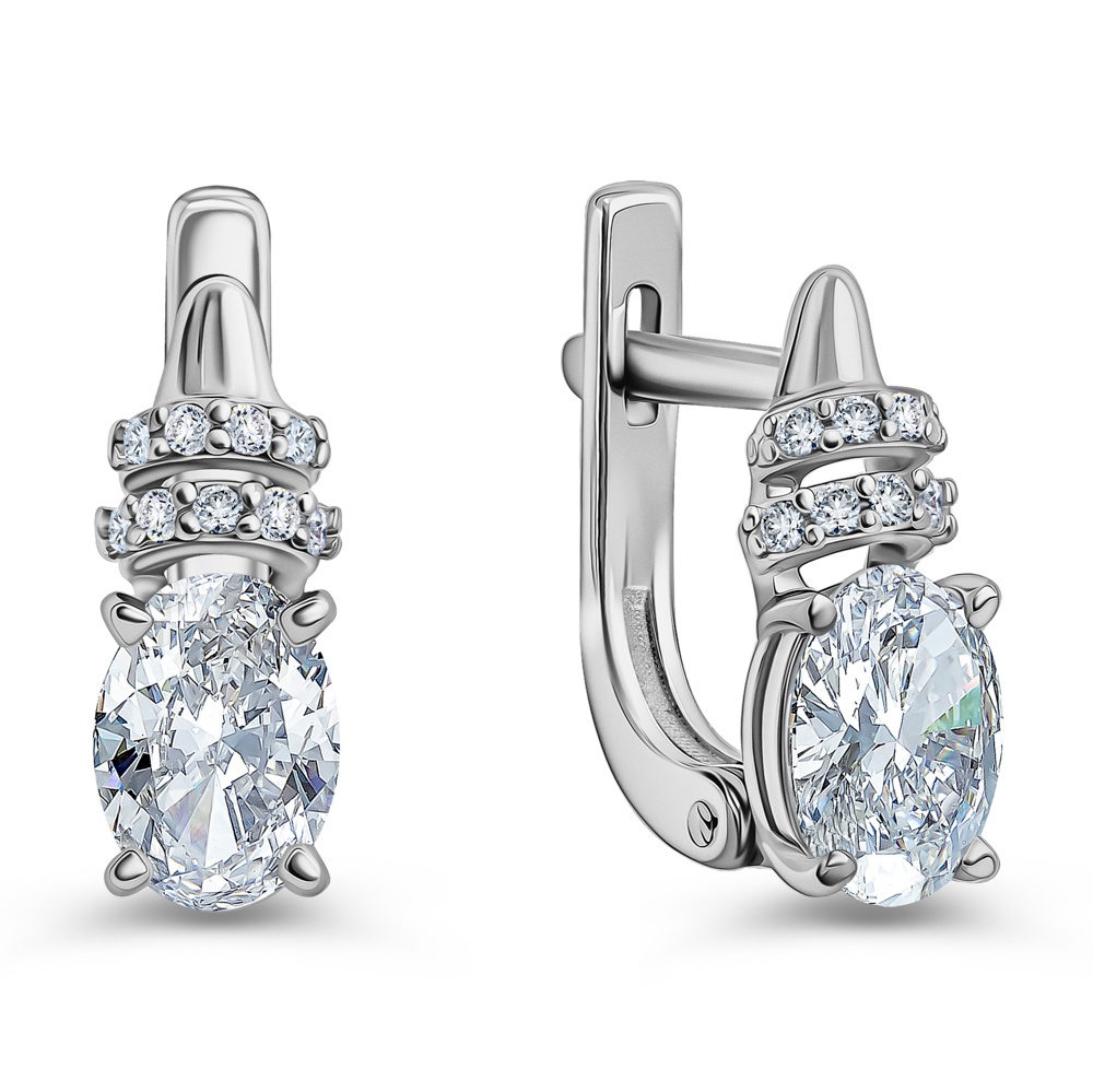 

Серьги из серебра 585Gold 702012359, фианит, 702012359