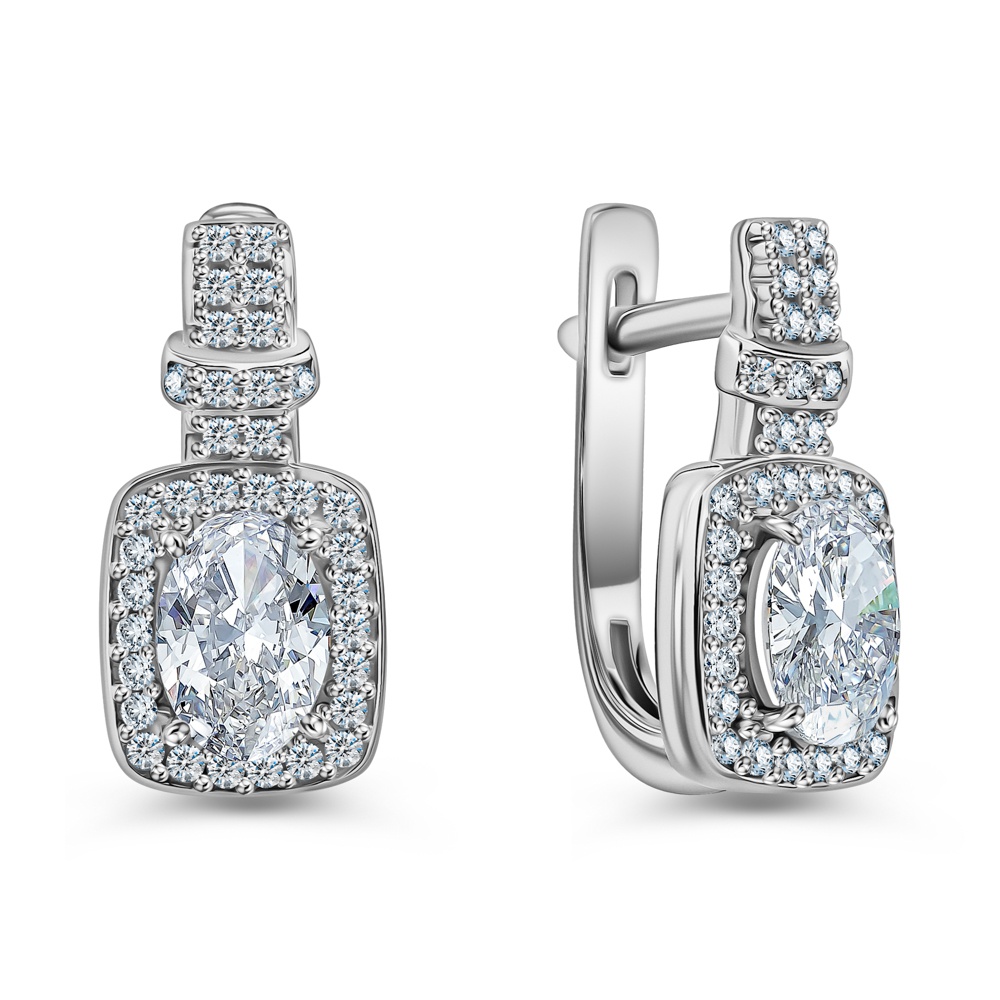 

Серьги из серебра 585Gold 702012356, фианит, 702012356