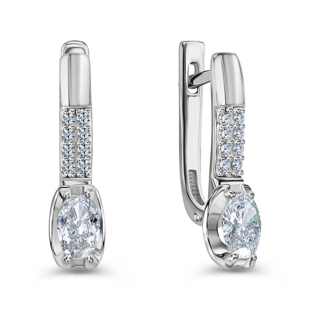 

Серьги из серебра 585Gold 702012462, фианит, 702012462