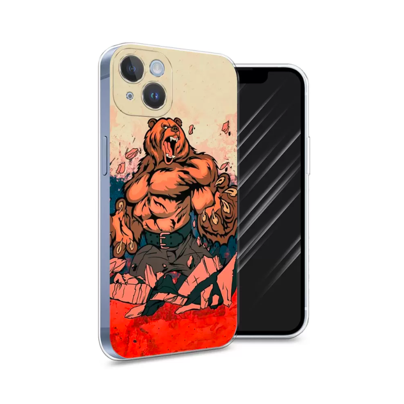

Чехол Awog на Apple iPhone 14 / Айфон 14 "Медведь с флагом РФ", Разноцветный, 15150-2