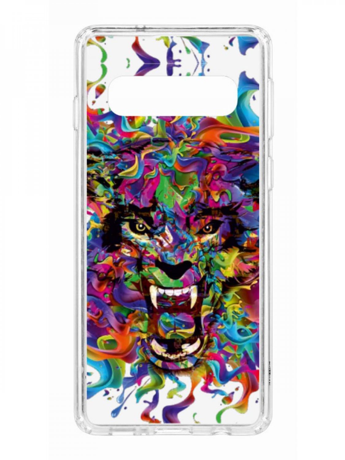 фото Противоударный чехол для samsung galaxy s10 kruche print colored beast прозрачный кruче