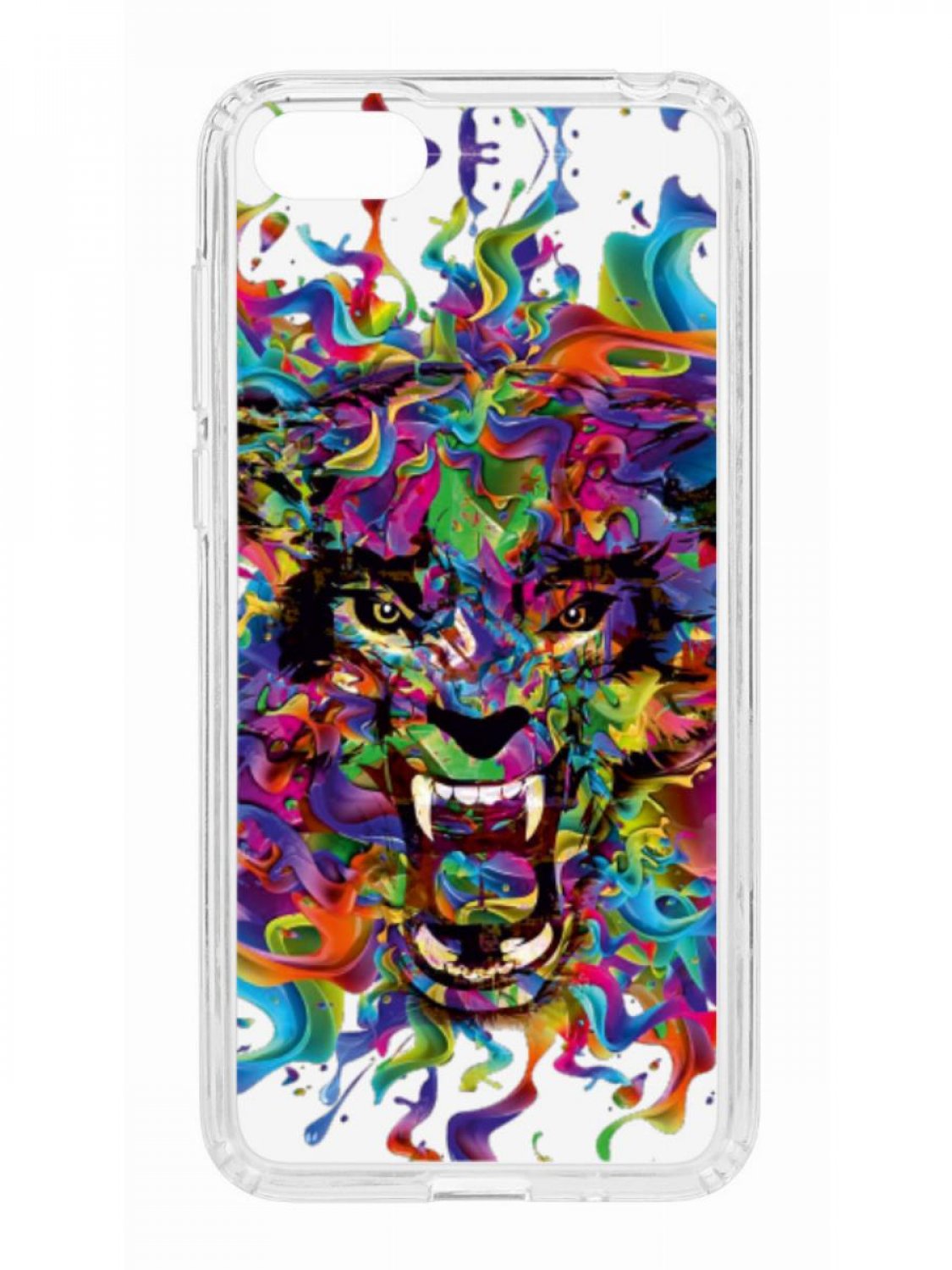 фото Противоударный чехол для huawei honor 7a kruche print colored beast прозрачный с рисунком кruче