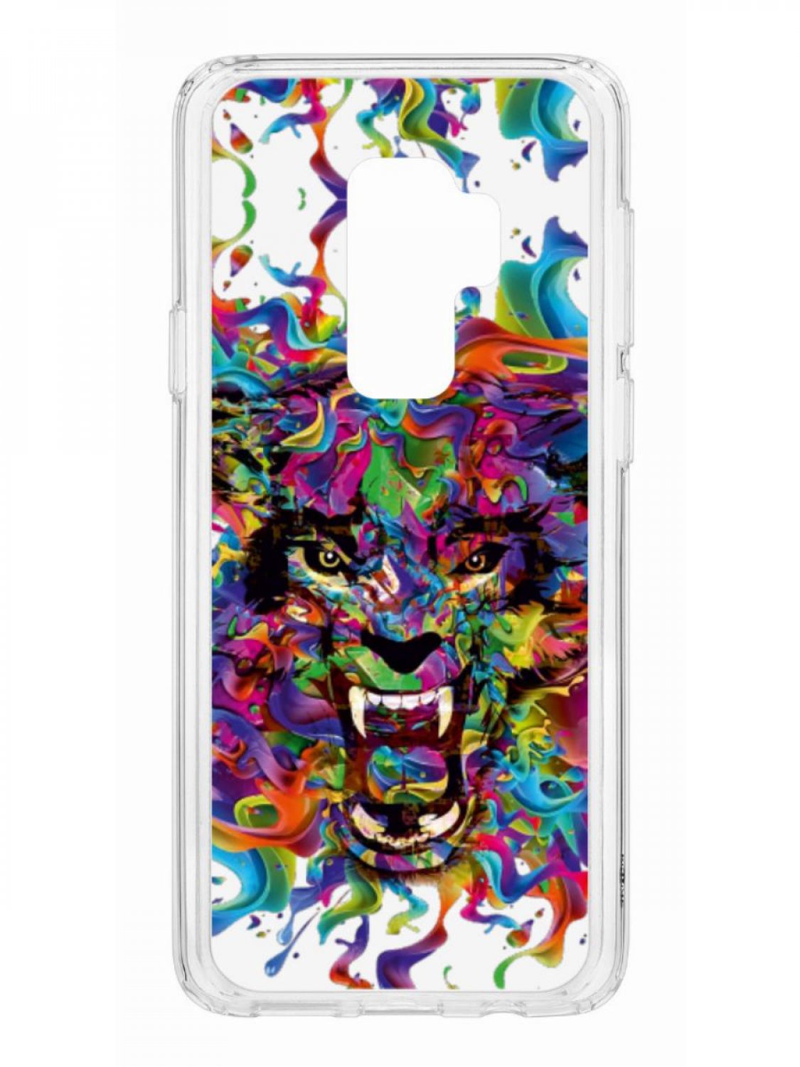 фото Противоударный чехол для samsung galaxy s9 plus kruche print colored beast прозрачный кruче