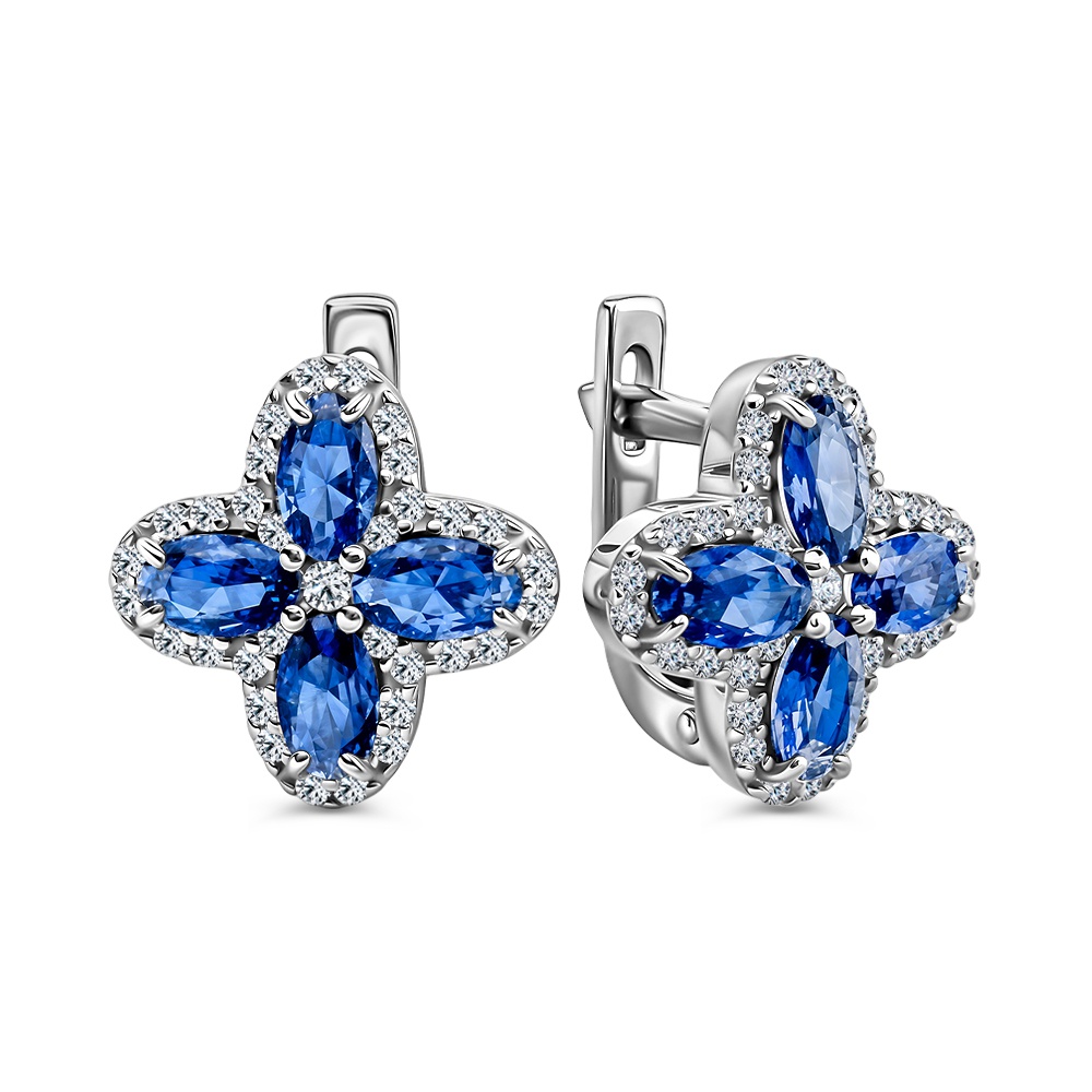 

Серьги из серебра 585Gold 702012432, фианит, 702012432