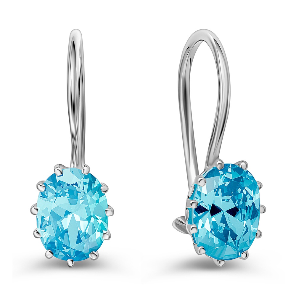 

Серьги из серебра 585Gold 702012437, фианит, 702012437