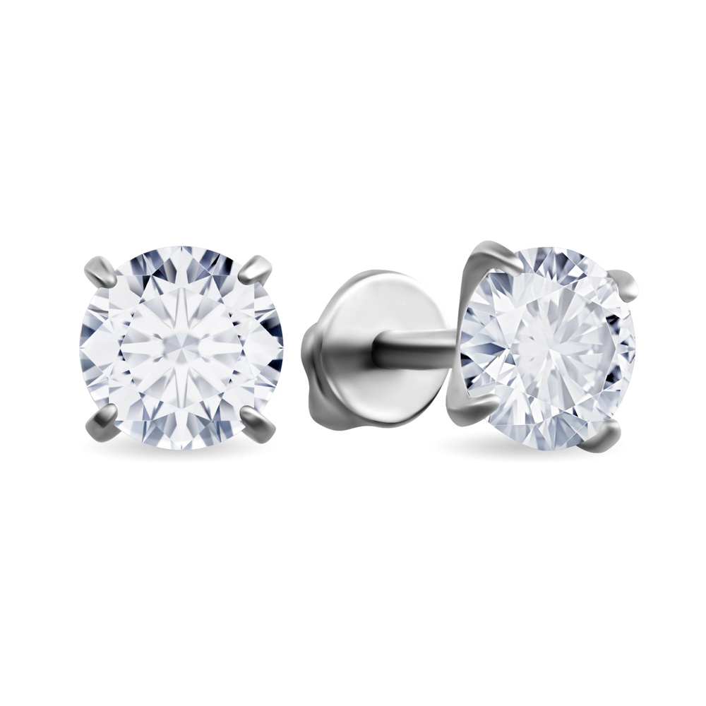 

Серьги пусеты из серебра 585Gold 702012245, фианит, 702012245