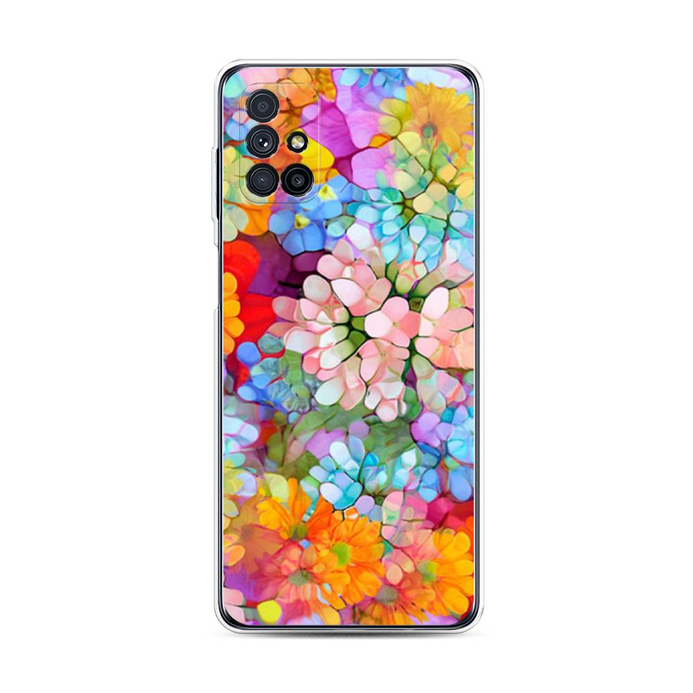 

Чехол на Samsung Galaxy M31s "Цветы витраж", Оранжевый;розовый;голубой, 2101450-3