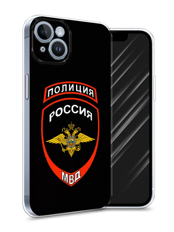 

Силиконовый чехол Awog "Полиция шеврон" для Apple iPhone 14, Черный, 15150-5