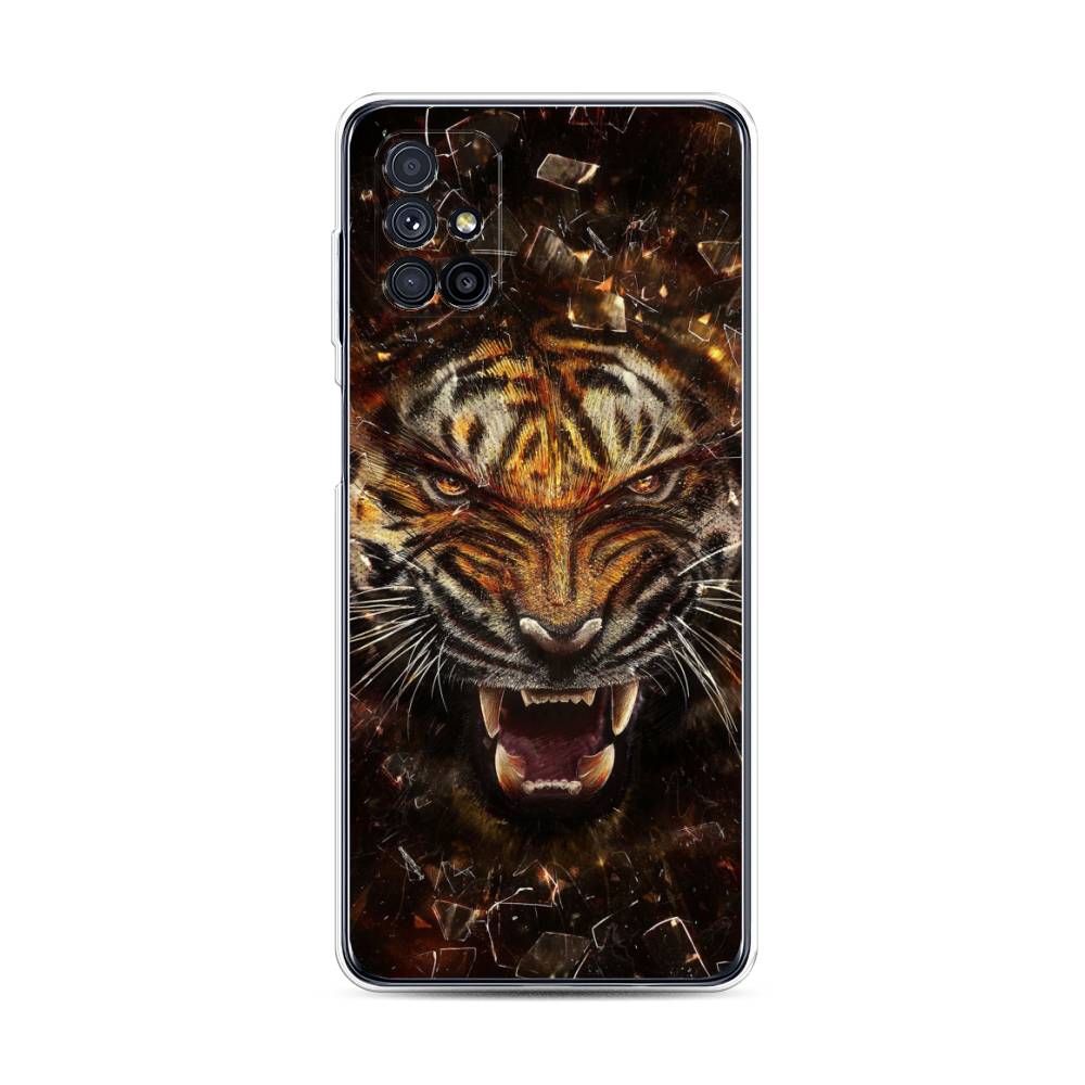 

Чехол на Samsung Galaxy M31s "Тигр осколки", Оранжевый;серый;черный, 2101450-1