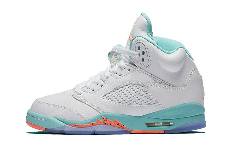 

Кеды унисекс Jordan Air Jordan 5 Retro Light Aqua GS белые 36 EU, Белый, Air Jordan 5 Retro Light Aqua GS