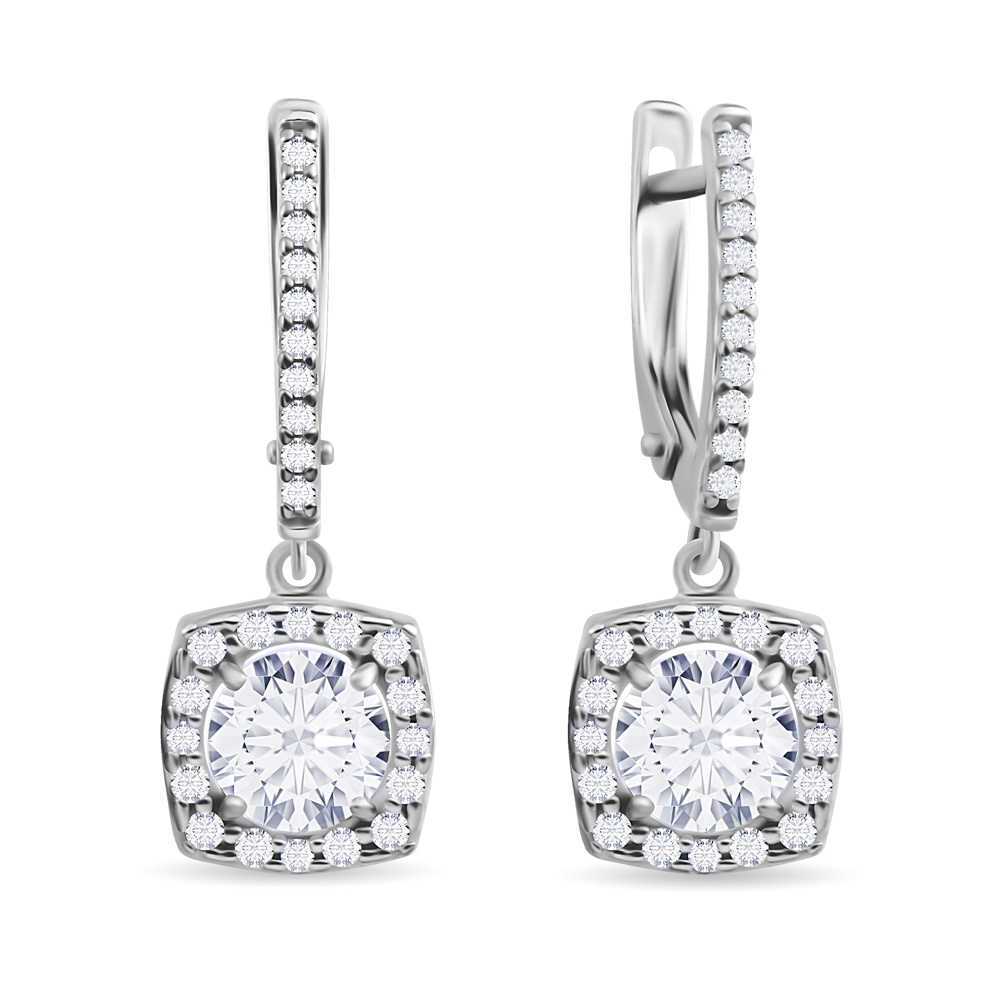 

Серьги подвески из серебра 585Gold 702011738, фианит, 702011738