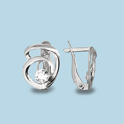 

Серьги из серебра с фианитом Aquamarine Aquamarine 435201_925_р, 435201_925_р