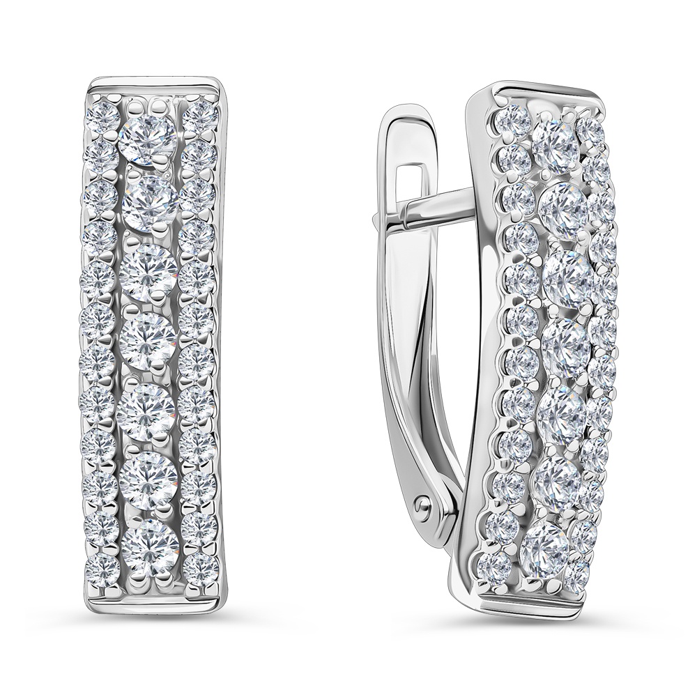

Серьги из серебра 585Gold 702011716, фианит, 702011716