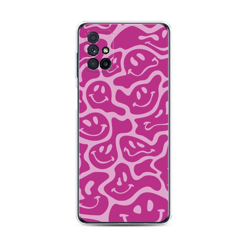 

Чехол на Samsung Galaxy M31s "Расплывчатые смайлики розовые", Фиолетовый, 2101450-6