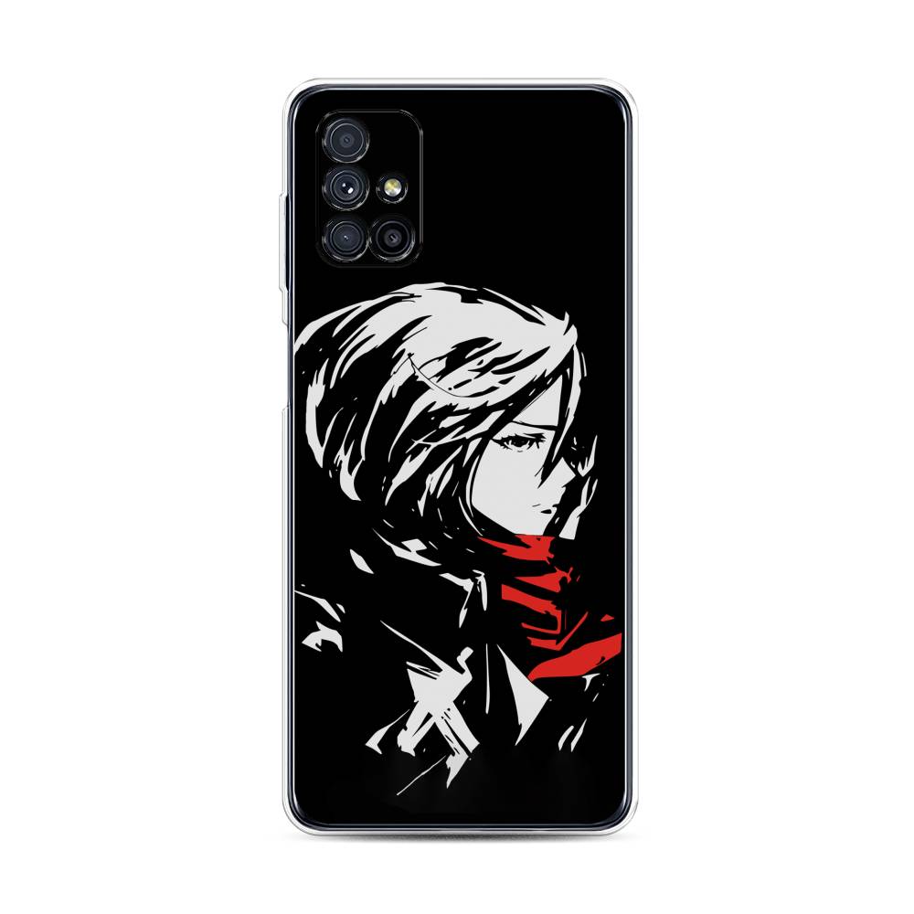 

Чехол на Samsung Galaxy M31s "Микаса минимализм", Черный;серый;красный, 2101450-4