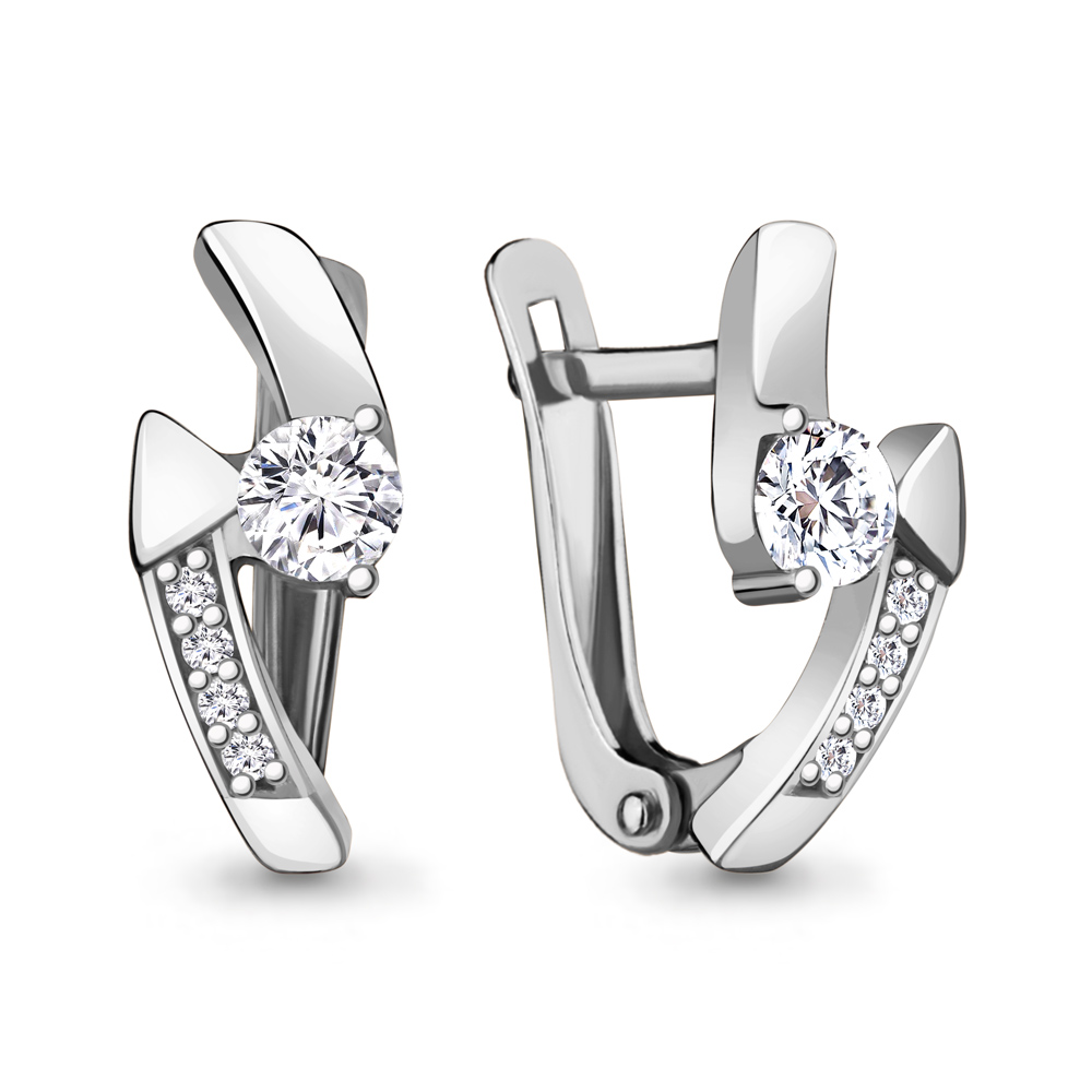 

Серьги из серебра с фианитом Aquamarine Aquamarine 434841А_925_р, 434841А_925_р