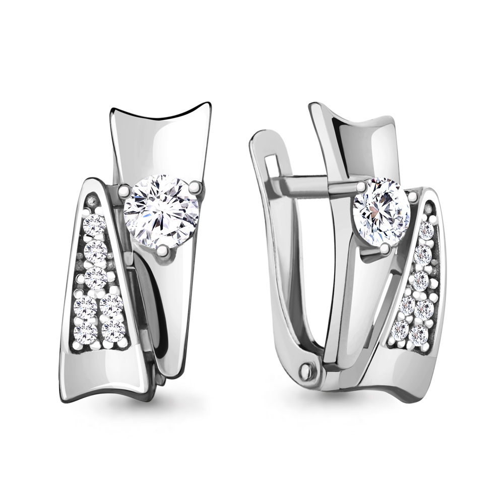 

Серьги из серебра с фианитом Aquamarine Aquamarine 43483А_925_р, 43483А_925_р