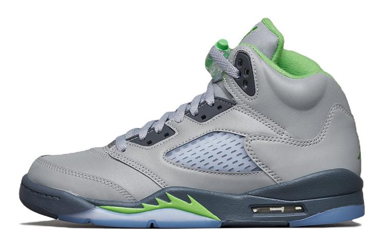 

Кеды унисекс Jordan Air Jordan 5 Retro Green Bean GS серые 38 EU, Серый, Air Jordan 5 Retro Green Bean GS