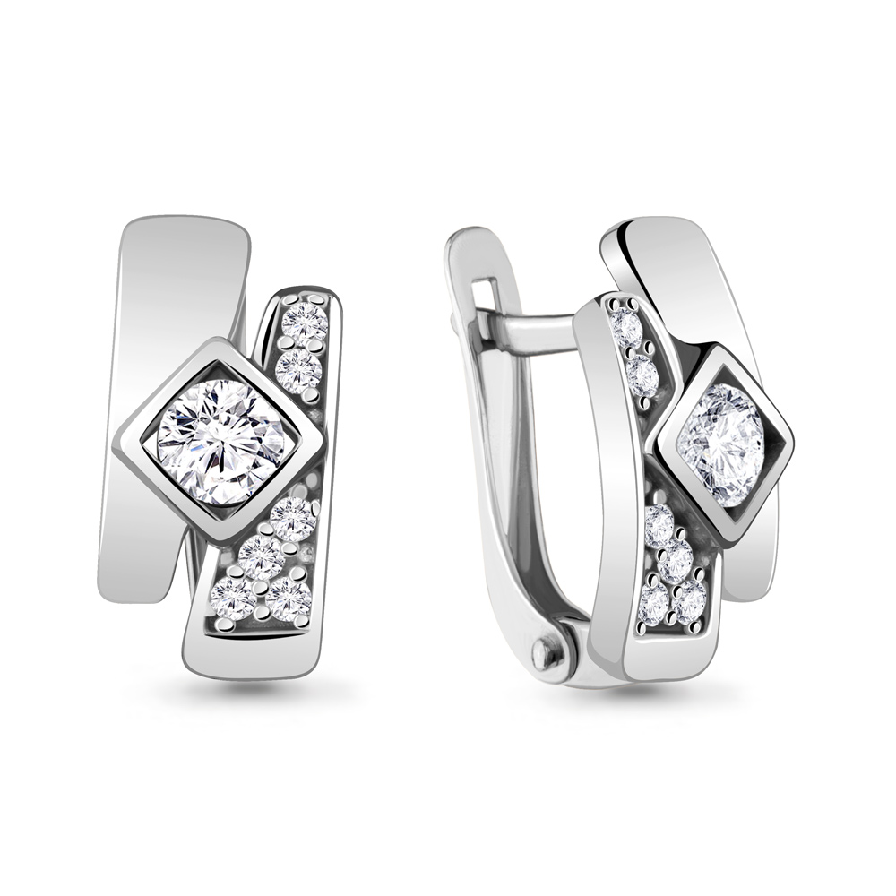

Серьги из серебра с фианитом Aquamarine Aquamarine 434821А_925_р, 434821А_925_р