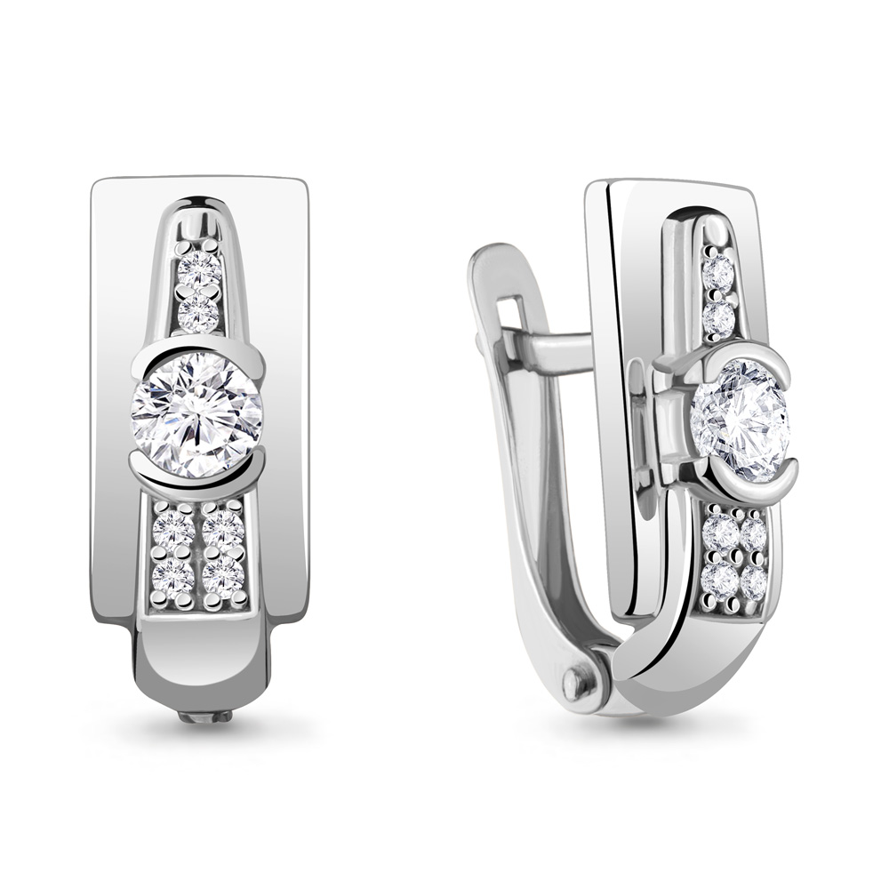 

Серьги из серебра с фианитом Aquamarine Aquamarine 43481А_925_р, 43481А_925_р