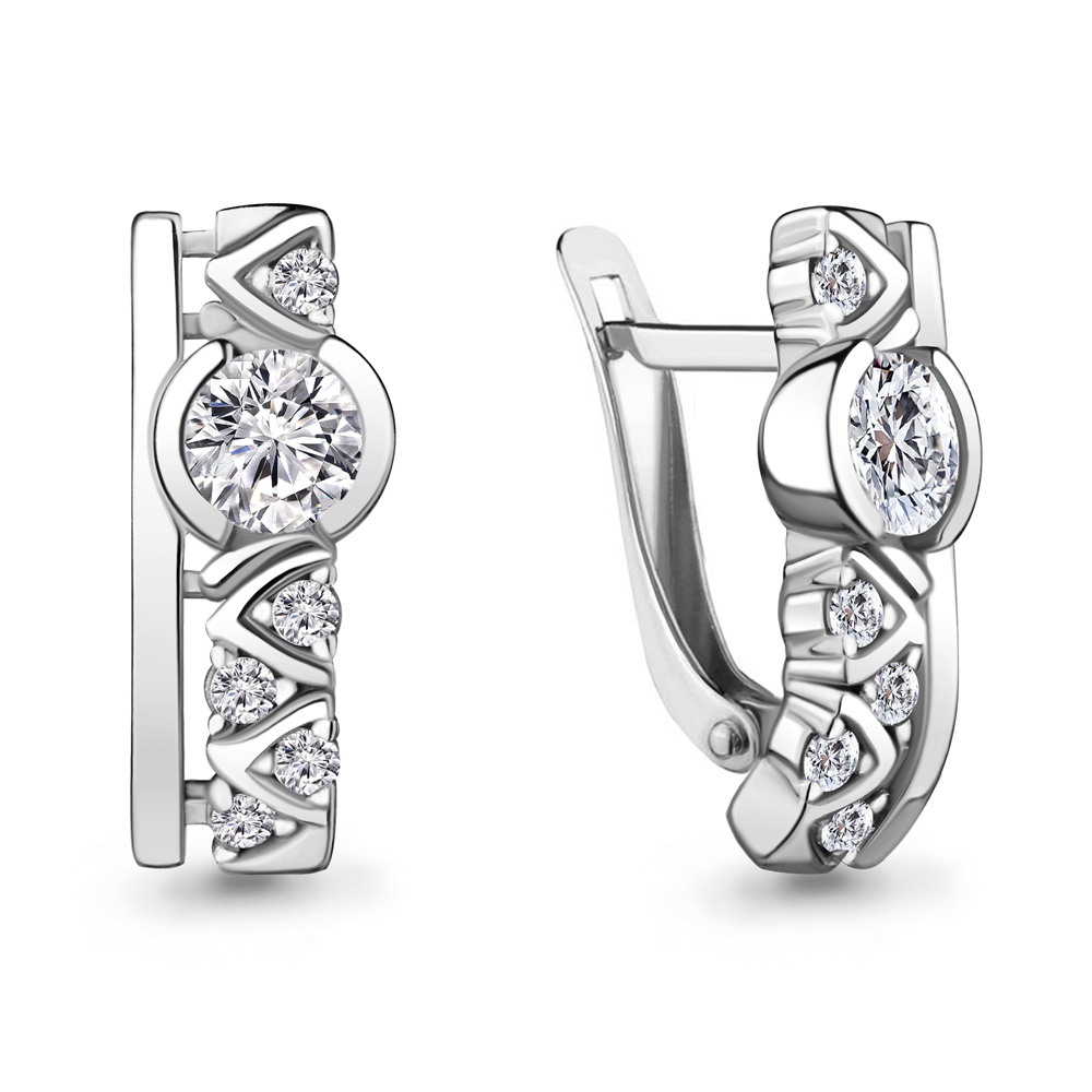 

Серьги из серебра с фианитом Aquamarine Aquamarine 434801А_925_р, 434801А_925_р