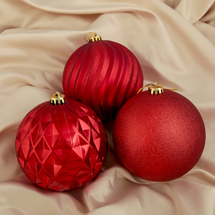 

Шар на ель Зимнее волшебство Ассорти Р00012810 3 шт. красный, Ассорти