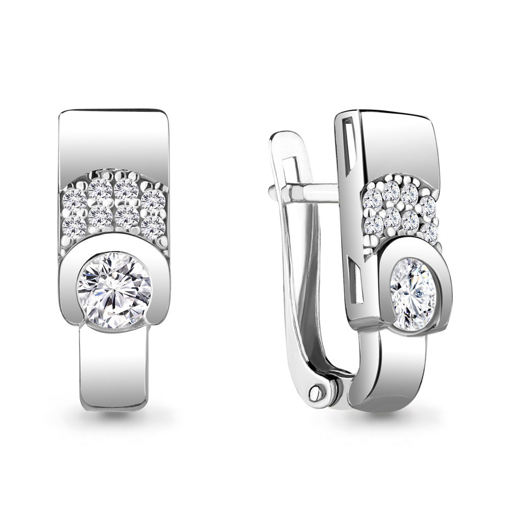 

Серьги из серебра с фианитом Aquamarine Aquamarine 434771А_925_р, 434771А_925_р