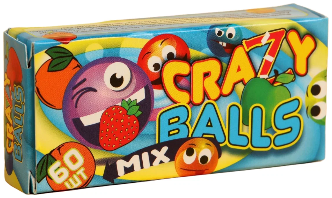 Драже разноцветное Crazy balls Mix, 60 шт.