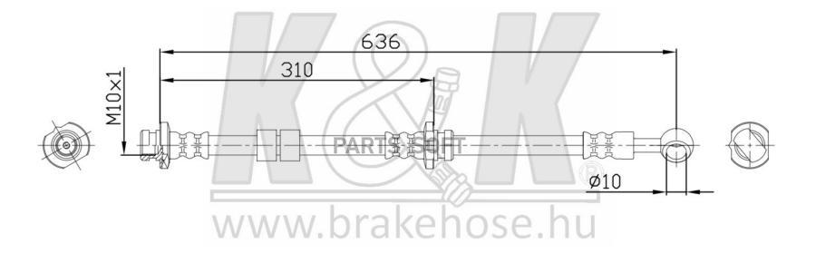 

Шланг тормозной задн лев NISSAN: PRIMERA 02- K&K FT0461, FT0461