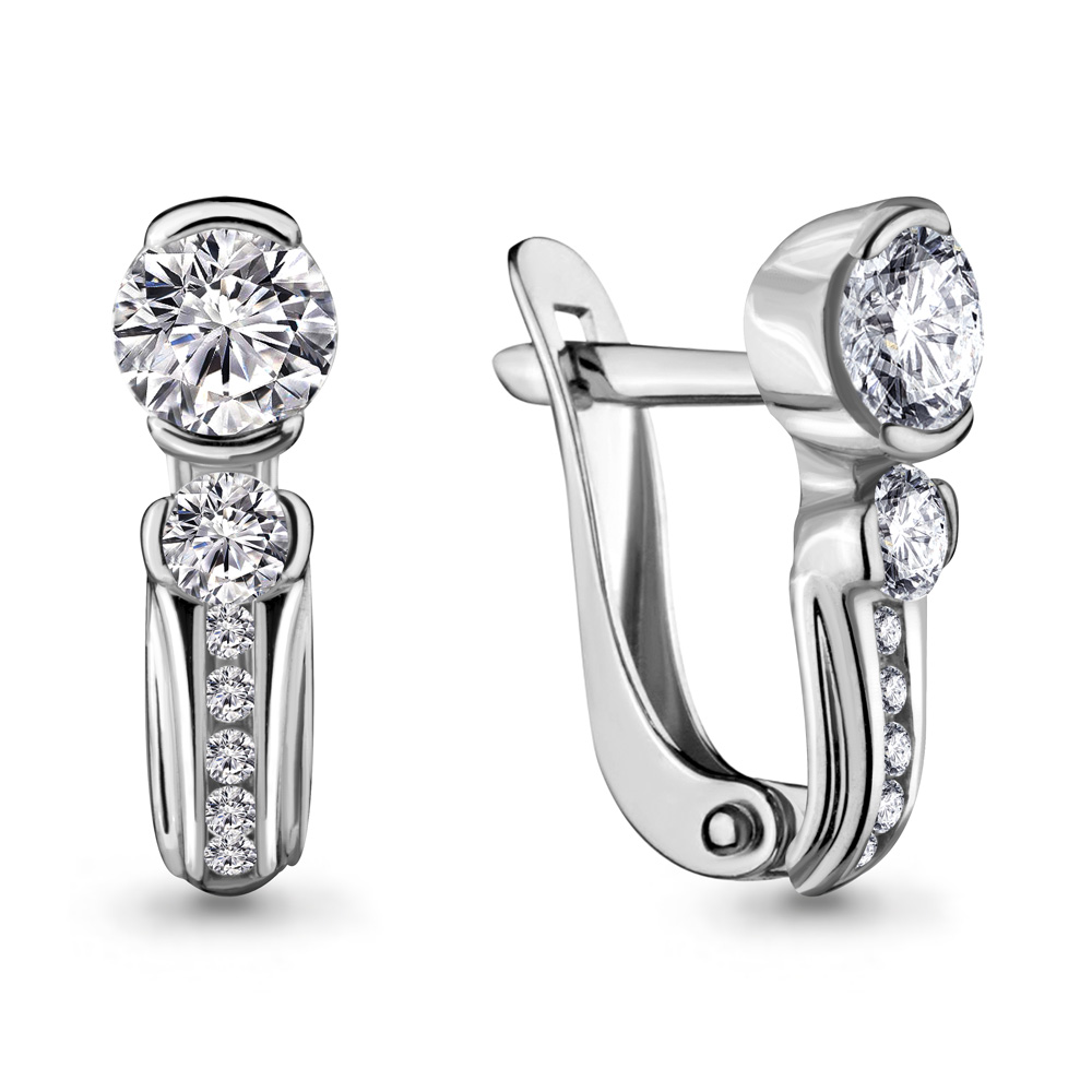 

Серьги из серебра с фианитом Aquamarine Aquamarine 43430А_925_р, 43430А_925_р