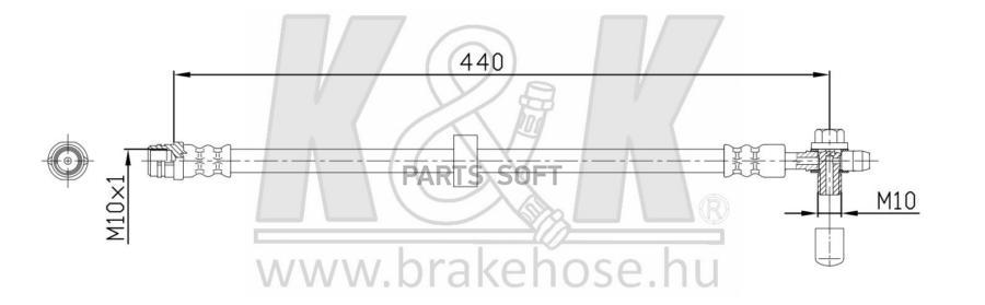 

Шланг тормозной передн AUDI: A3 (8L) 1.6-1.8T 96- K&K FT6210, FT6210