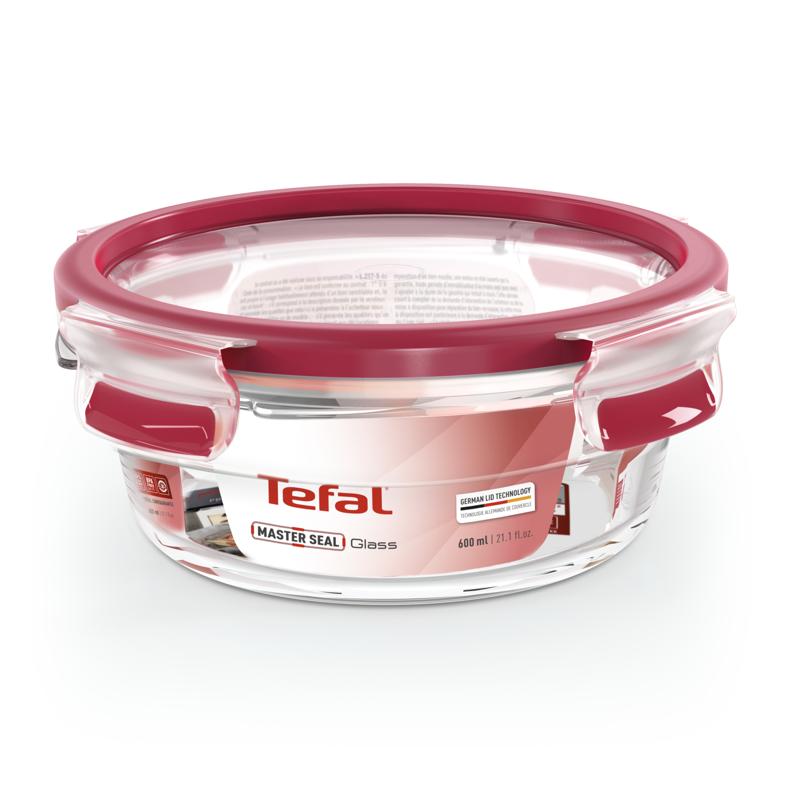 Контейнер Tefal Masterseal Glass N1040310, 0.6 л