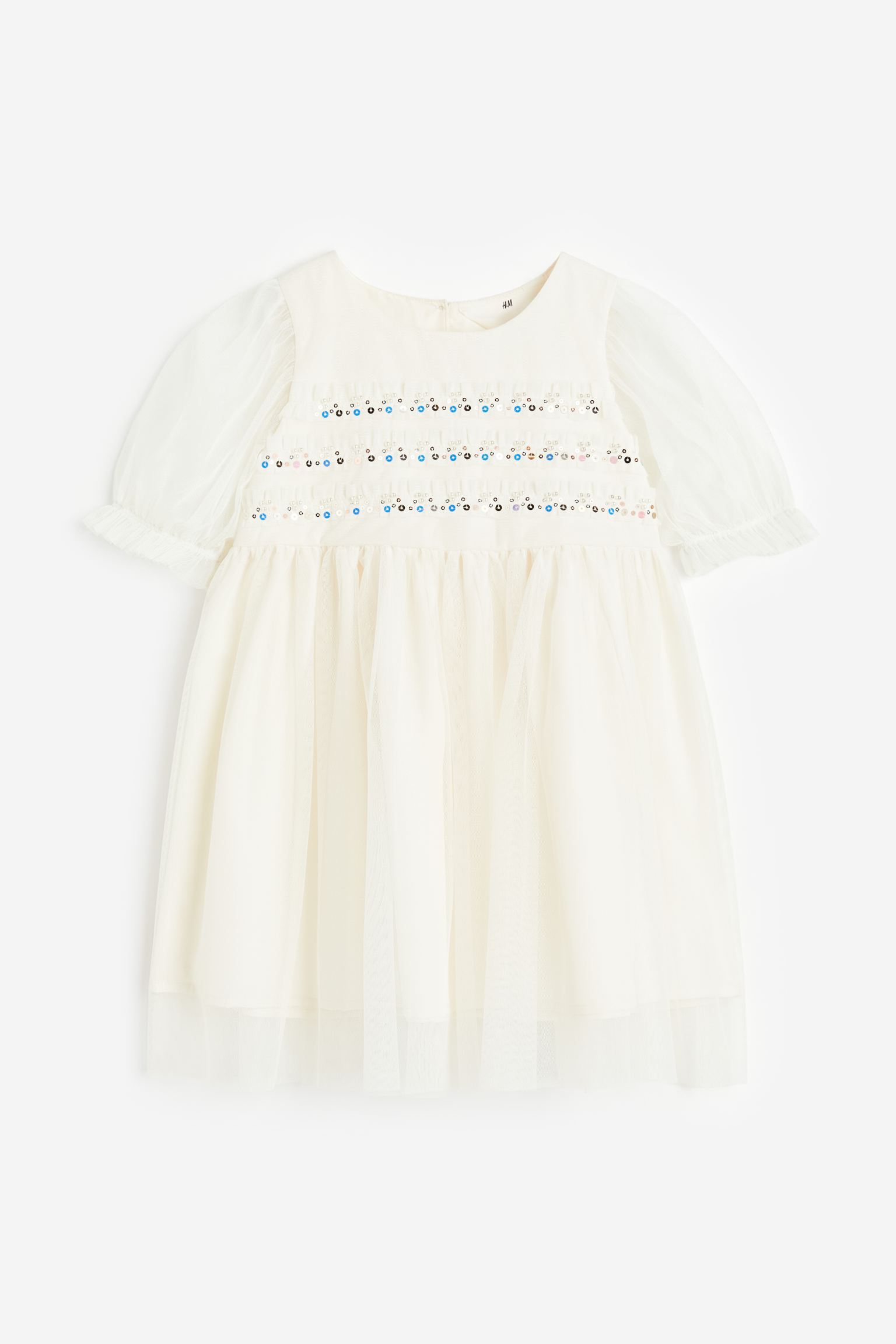 Платье из тюля с украшениями H&M для девочек 110 белый (доставка из-за рубежа)