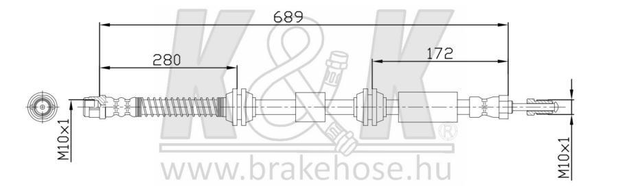 

Шланг тормозной передн VOLKSWAGEN: TOUAREG 2.5 R5 TDI/3.0 V6 TDI 03- K&K FT0120, FT0120