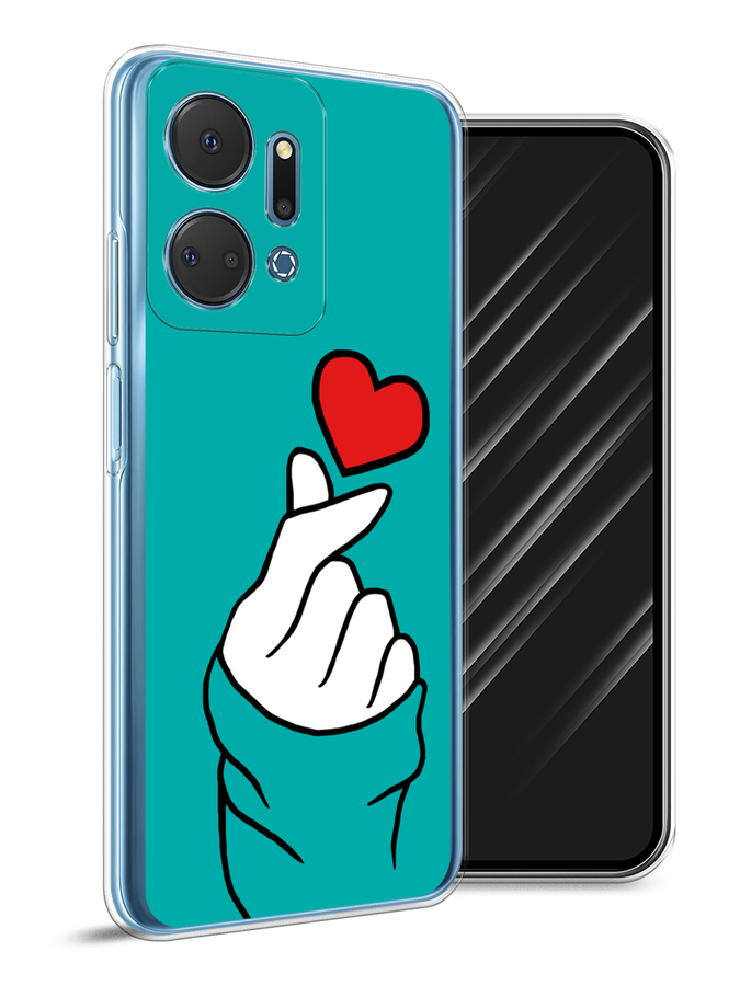 

Чехол Awog на Honor X7A Plus "Маленькое сердечко", Голубой;белый;красный, 6121850-1