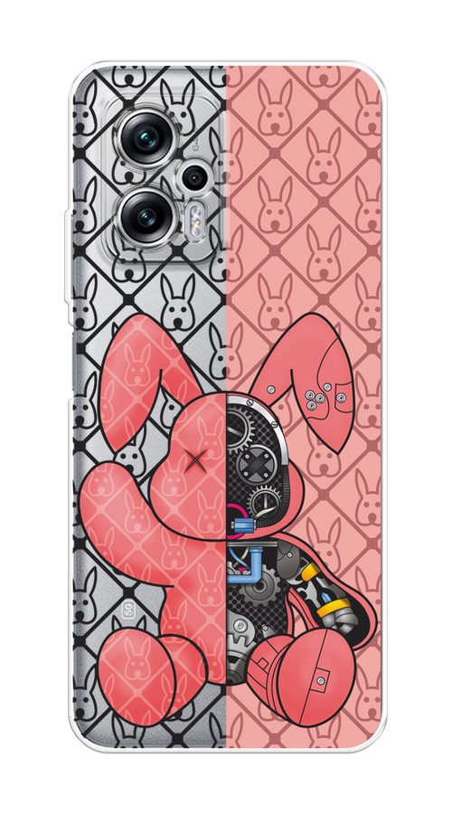 

Чехол на Poco X4 GT, Xiaomi Redmi Note 11T Pro/11T Pro Plus "Киборг-заяц розовый", Розовый;прозрачный;черный, 315550-1
