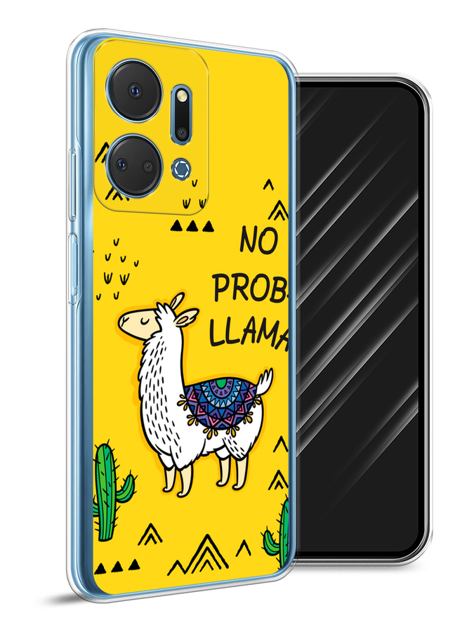 

Чехол Awog на Honor X7A Plus "No probLLama", Желтый;черный;синий, 6121850-1