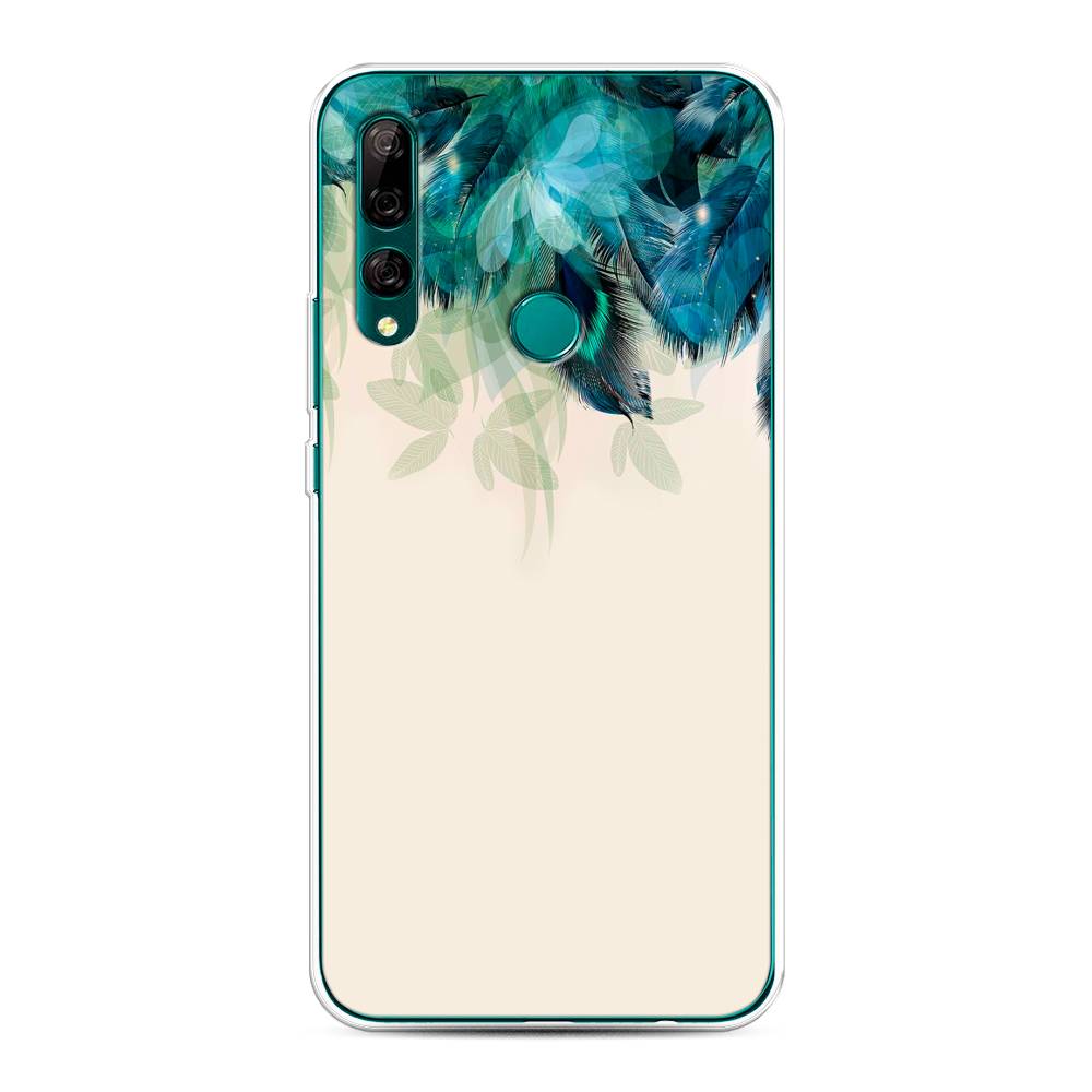 фото Чехол awog "перья голубого цвета" для huawei y9 prime 2019