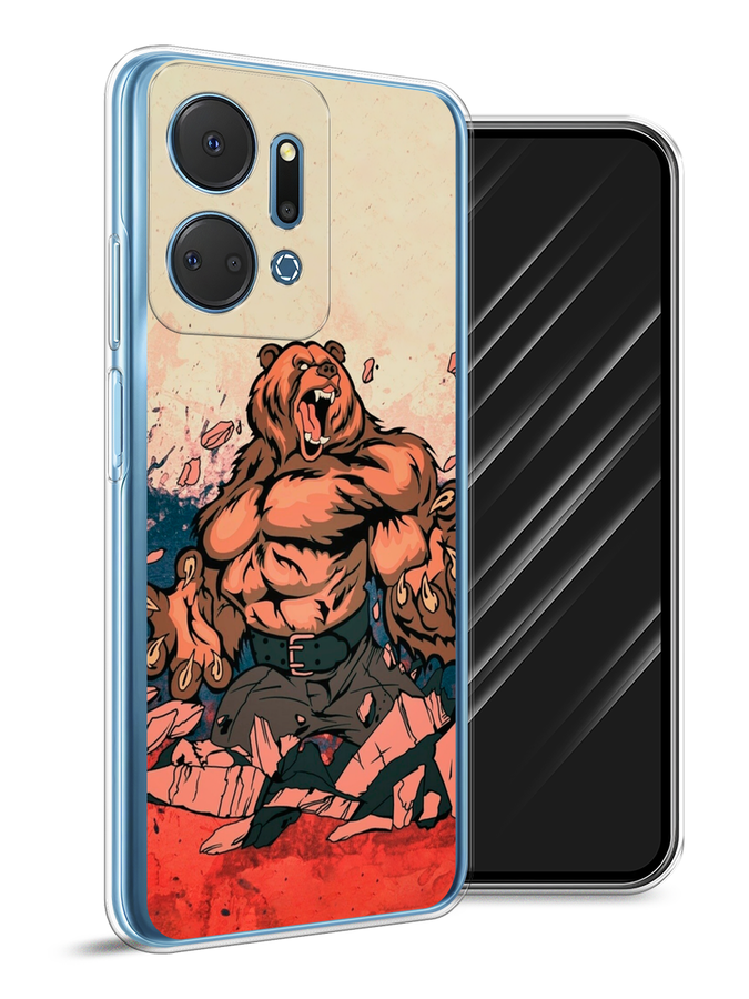 

Чехол Awog на Honor X7A Plus "Медведь с флагом РФ", Коричневый;синий;красный, 6121850-1