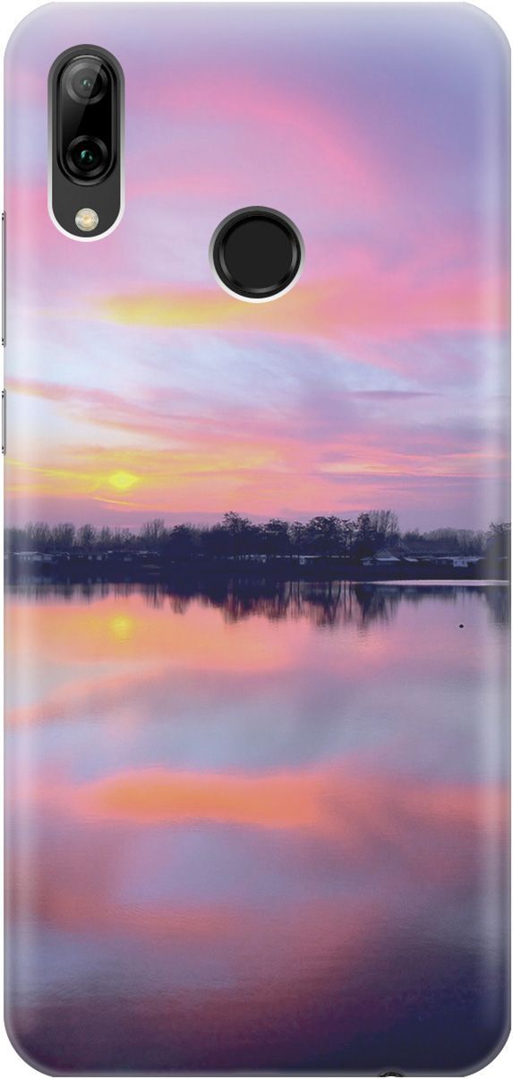 

Чехол на Honor 10 Lite/Huawei P Smart (2019) "Зарево над рекой", Голубой;фиолетовый, 2219