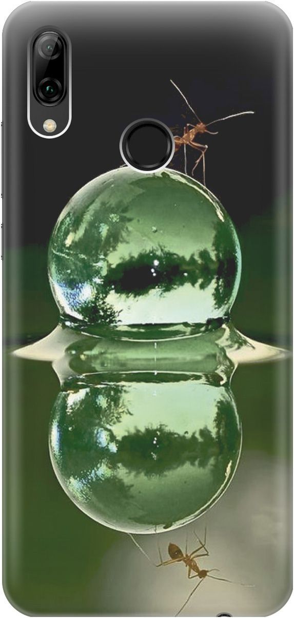 

Чехол на Honor 10 Lite/Huawei P Smart (2019) "Жук на пузырьке", Зеленый;черный, 2219