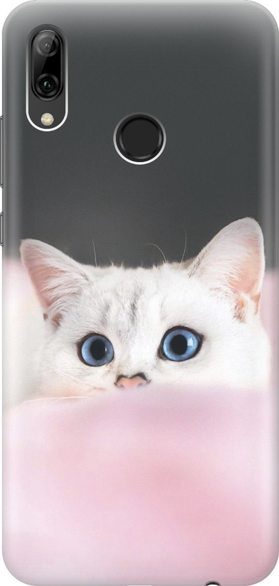 

Чехол на Honor 10 Lite/Huawei P Smart (2019) "Кот на розовом пледе", Белый;розовый, 2219