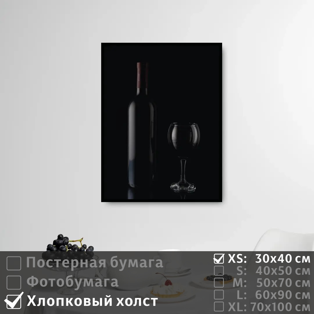 

Постер на холсте ПолиЦентр Вино и бокал 30х40 см, ВиноИБокал