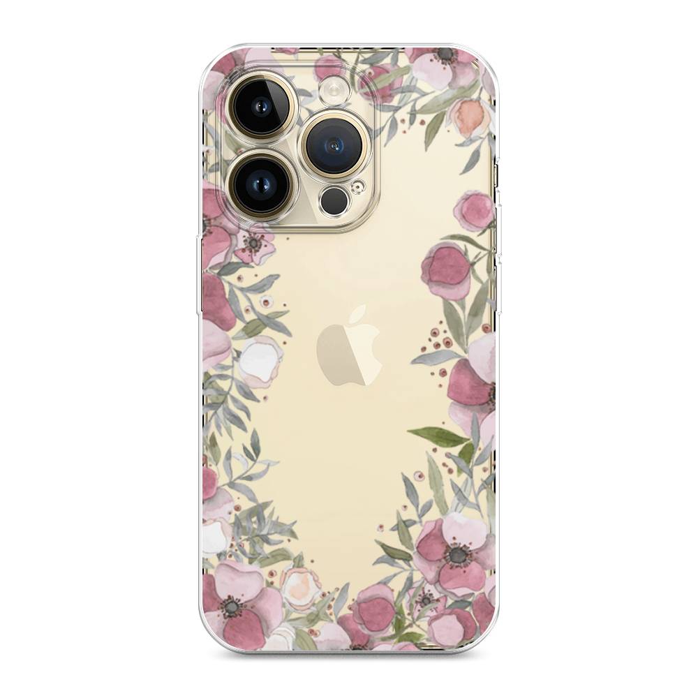 

Чехол Awog на Apple iPhone 14 Pro Max / Айфон 14 Pro Max "Розовая цветочная рамка", 15050-8